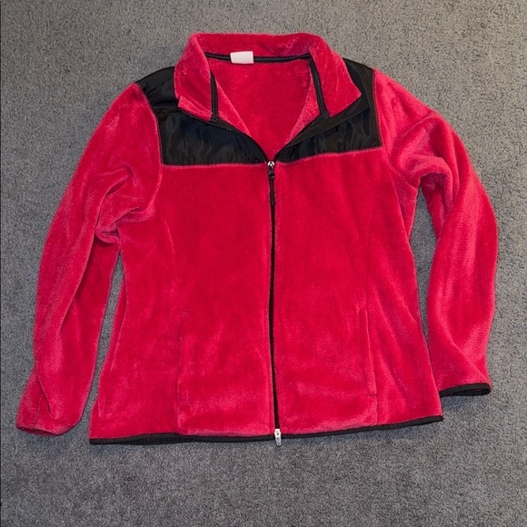 Women’s Danskin Now Pink and Black Fleece Jacket - Picture 1 of 5